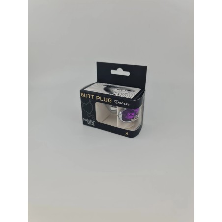 Passion Labs Ring My Bells Heart Small Metal Anal Plug Silver/Purple