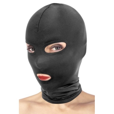 Fetish Μάσκα Προσώπου με Ανοίγματα Ματιών και Στόματος - Μαύρη