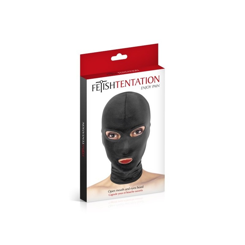 Fetish Tentation Fetish Mask with Eye and Mouth Openings Black
