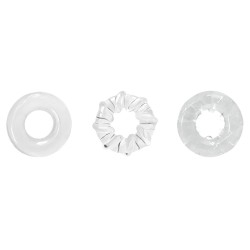 Guilty Toys Trio Rings Set of 3 Erection Rings, TPE, Clear