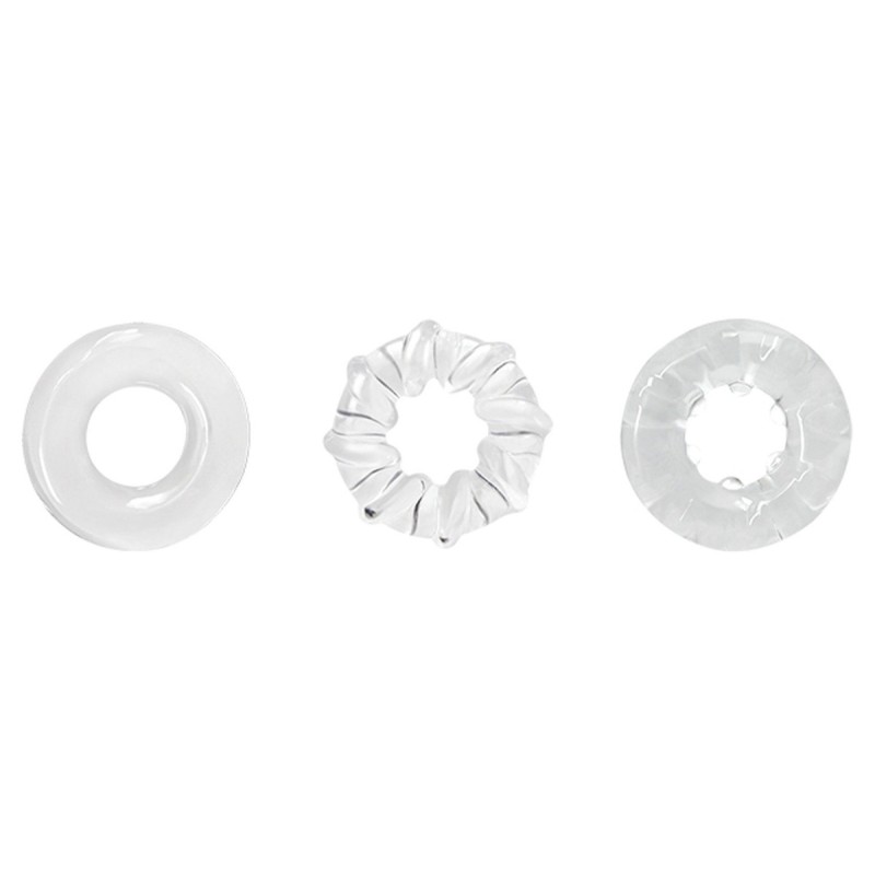 Guilty Toys Trio Rings Set of 3 Erection Rings, TPE, Clear