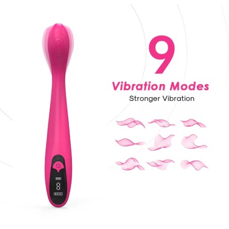Mokko Toys Lily Vibrator 9 Modes with LCD Screen, Silicone, USB, Pink