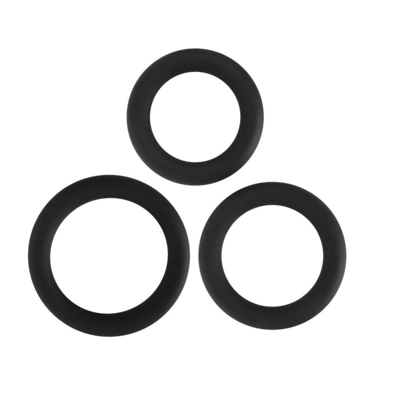 Guilty Toys Triple X Set of 3 Silicone Penis Rings Black