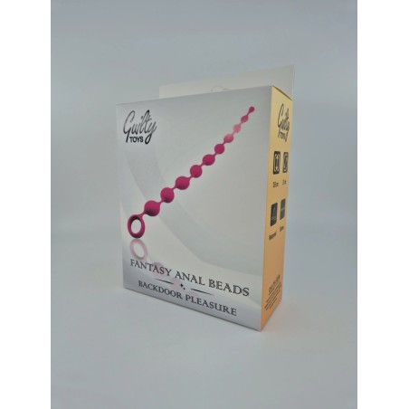 Guilty Toys Fantasy Anal Beads, Silicone, Pink, 35.5 cm