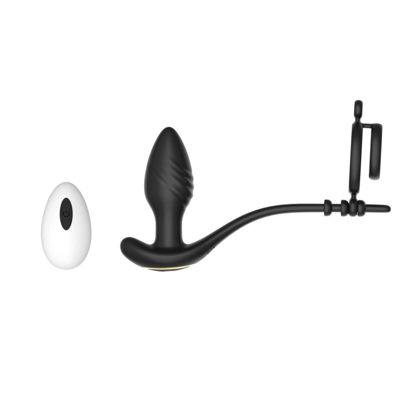 Guilty Toys Anal Vibrator with Penis Rings App & Remote Black