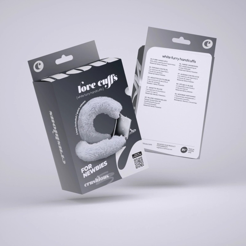 Crushious Furry Handcuffs Plus Love Cuffs White