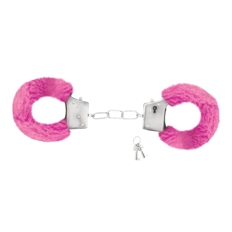 Crushious Furry Handcuffs Love Cuffs, Pink