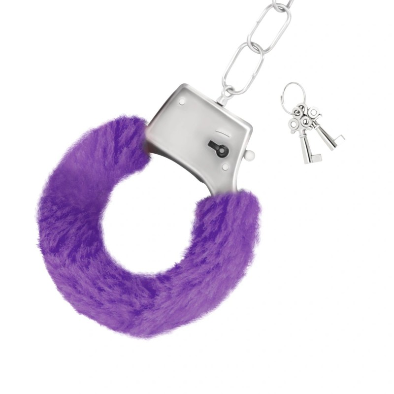 Crushious Furry Handcuffs Love Cuffs, Purple