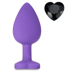 Mokko Toys Brighty Anal Plug Medium Silicone Purple/Black Crystal