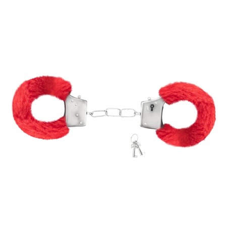Crushious Furry Handcuffs Plus Love Cuffs Red