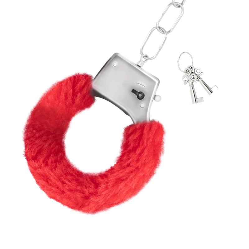 Crushious Furry Handcuffs Plus Love Cuffs Red