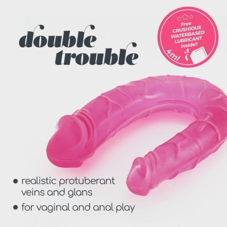 Crushious Double Trouble Double Dildo Pink 27 cm