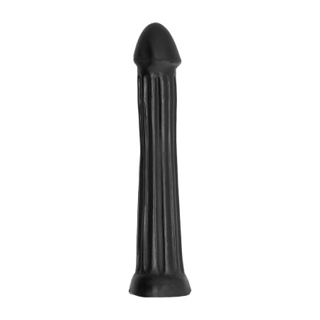 All Black Large Ribbed Dildo 31 cm - Black