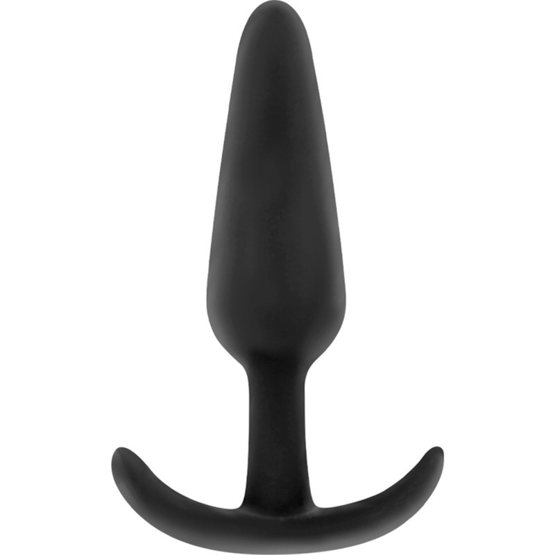 Black&Silver Kael Silicone Anal Plug with Medium Handle - Black