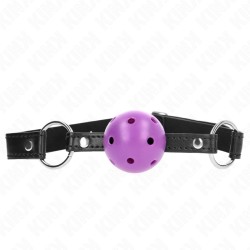 KINK Hollow Hard Ball Gag 4.5 cm with Adjustable Strap - Purple
