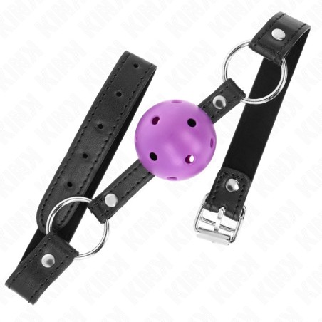 KINK Hollow Hard Ball Gag 4.5 cm with Adjustable Strap - Purple