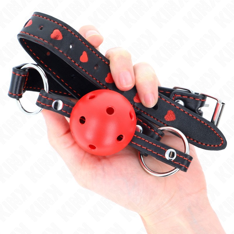 KINK Hollow Hard Ball Gag 4.5 cm Model 2 - Red