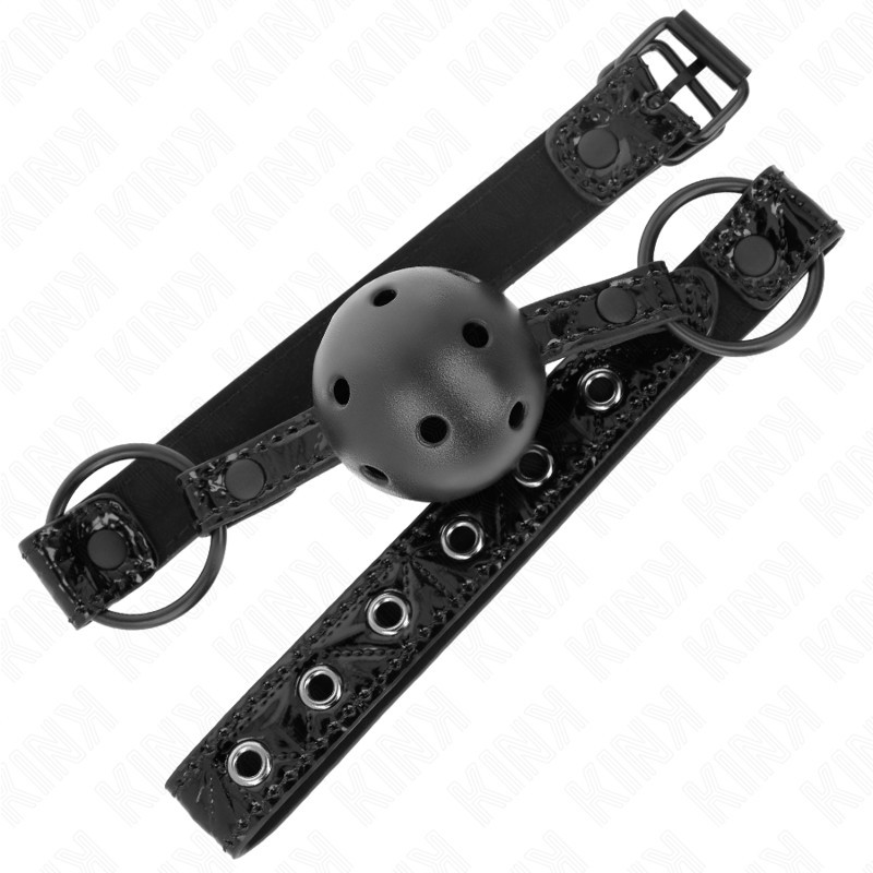 KINK Diamond Pattern Ball Gag 4.5 cm Adjustable Black