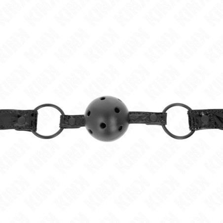KINK Diamond Pattern Ball Gag 4.5 cm Adjustable Black