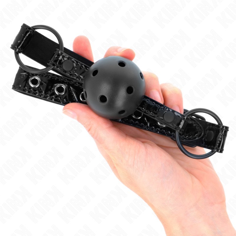 KINK Diamond Pattern Ball Gag 4.5 cm Adjustable Black