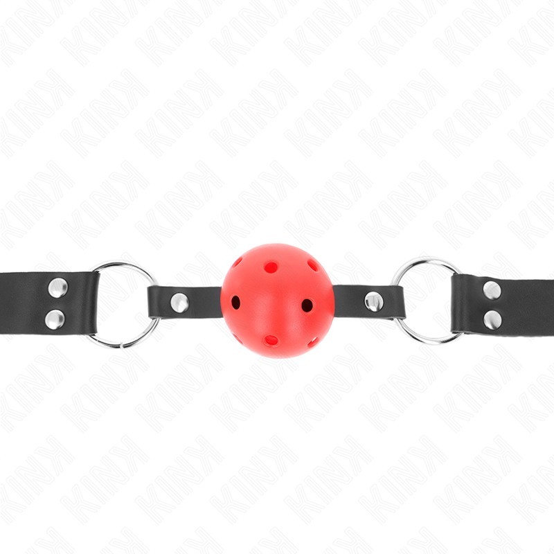 KINK Breathable Ball Gag 4 cm Double Rivet Red