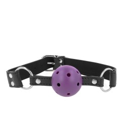 KINK Breathable Ball Gag 4 cm with Double Rivet - Purple