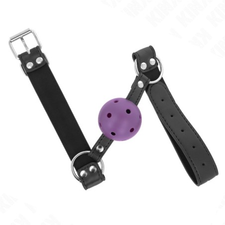 KINK Breathable Ball Gag 4 cm with Double Rivet - Purple