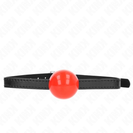 KINK Solid Ball Gag 4 cm with Slim Strap - Red