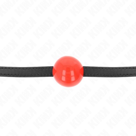 KINK Solid Ball Gag 4 cm with Slim Strap - Red