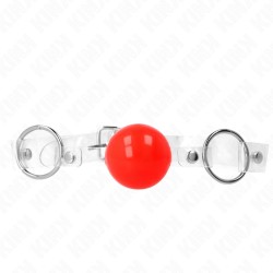 Φίμωτρο με Διάφανη Μπάλα PVC 4 cm Ρυθμιζόμενο - Κόκκινο