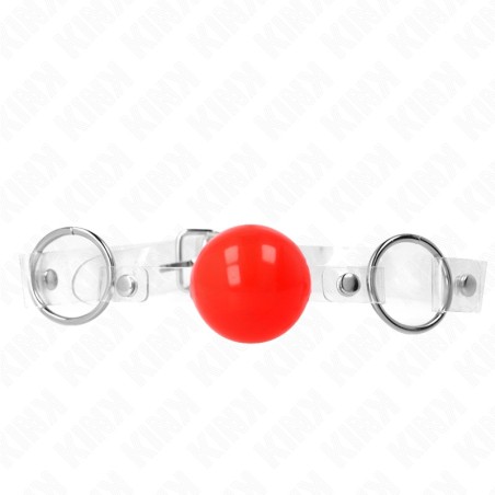 KINK Transparent PVC Ball Gag 4 cm Adjustable - Red