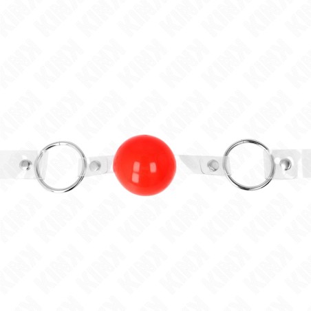 KINK Transparent PVC Ball Gag 4 cm Adjustable - Red