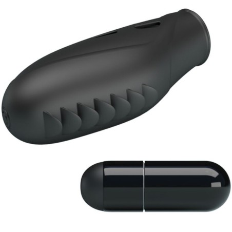 Pretty Love Gilo Silicone Finger Vibrator - Black