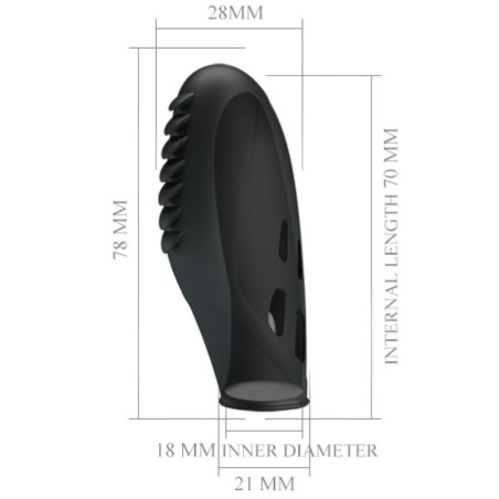 Pretty Love Gilo Silicone Finger Vibrator - Black