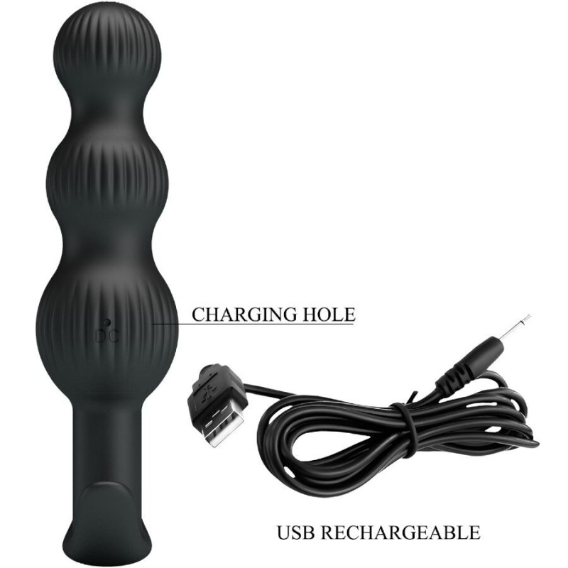 Pretty Love Sidney Anal Vibrator 10 Vibration Modes - Black