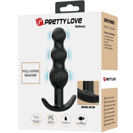 Pretty Love Sidney Anal Vibrator 10 Vibration Modes - Black