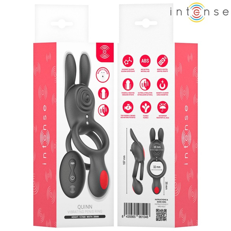 INTENSE Quinn Double Vibrating Cock Ring 9 Modes with Remote