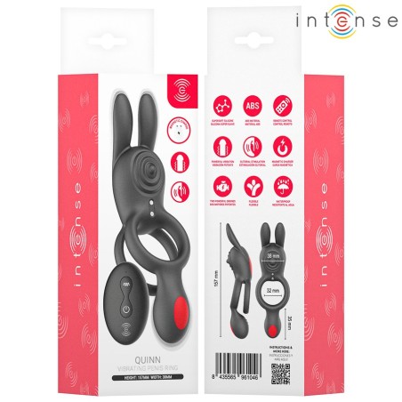 INTENSE Quinn Double Vibrating Cock Ring 9 Modes with Remote