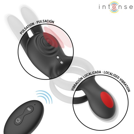 INTENSE Quinn Double Vibrating Cock Ring 9 Modes with Remote