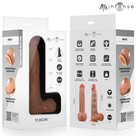 Mr Intense Bruce S Silicone Realistic Dildo 17.8 cm with Testicles