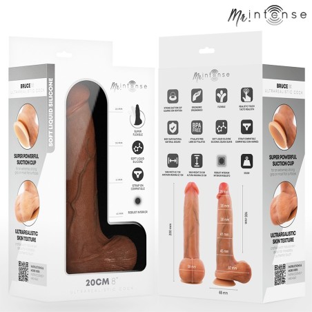 Mr Intense Bruce M Silicone Realistic Dildo 20 cm with Testicles