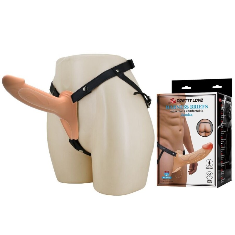 Pretty Love Landon Hollow Strap-on with Harness - Light Skin