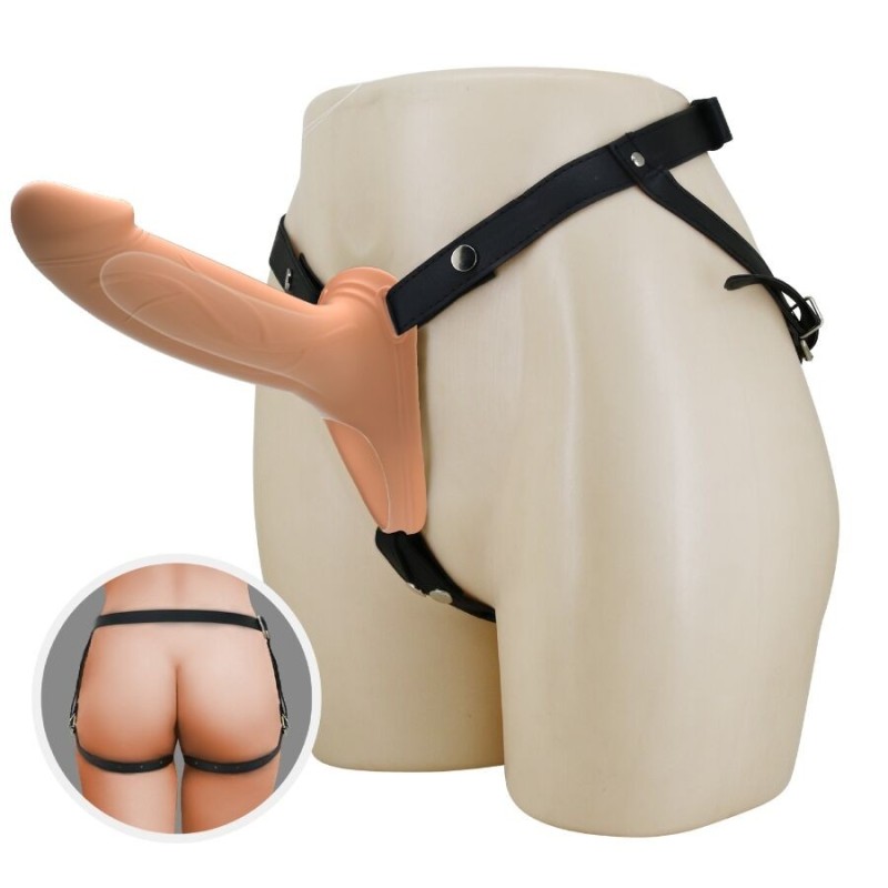 Pretty Love Landon Hollow Strap-on with Harness - Light Skin