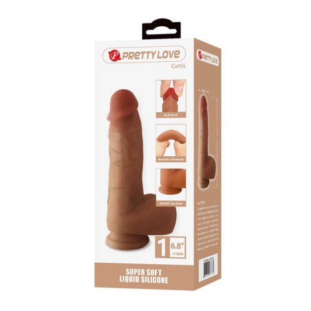 Pretty Love Curtis Realistic Dildo 17.3 cm with Suction Cup