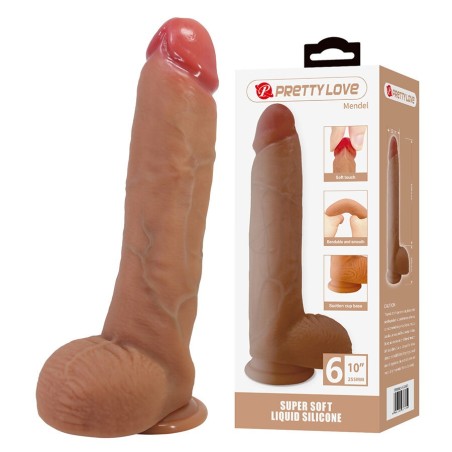 Pretty Love Mendel Realistic Dildo 25.5 cm with Suction Cup