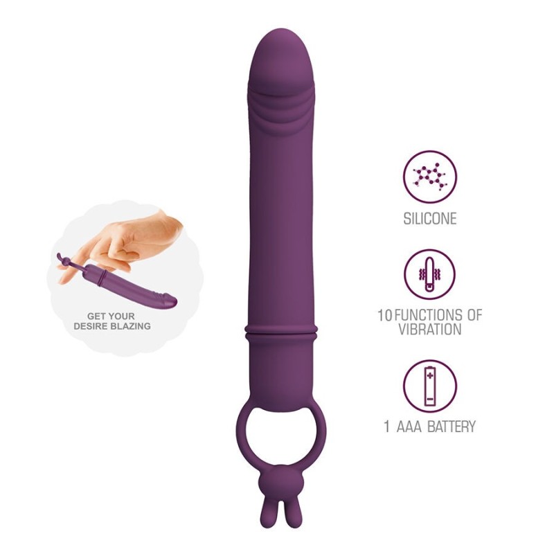 Pretty Love Cora Penis Shaped Vibrator with Holding Ring