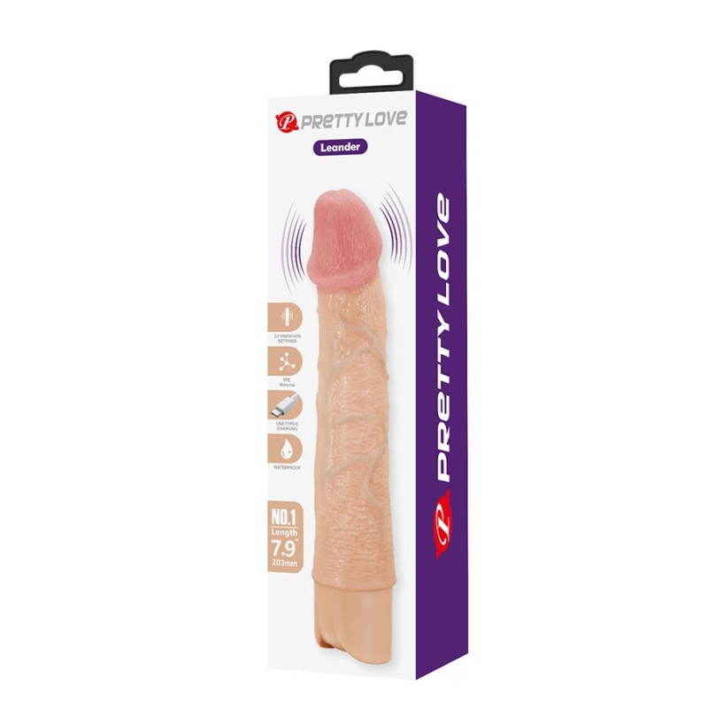 Pretty Love Leander Flexible Realistic Vibrator 10 Functions