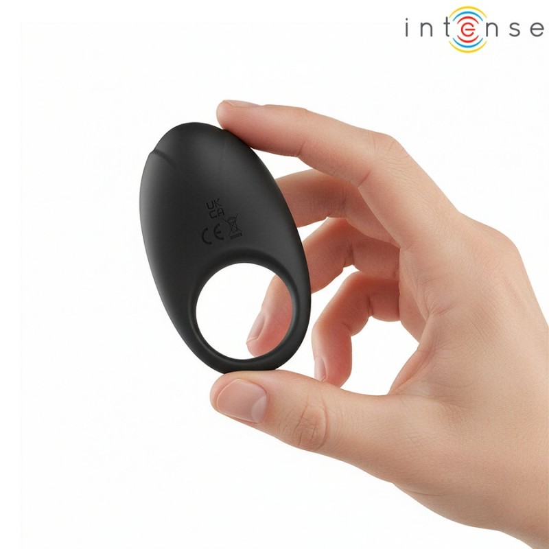 Intense Merlotte Vibrating Cock Ring with Clitoral Stimulator - Black
