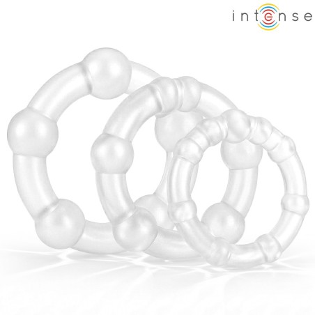 Intense Bourne Set of 3 Non Vibrating Cock Rings - Clear