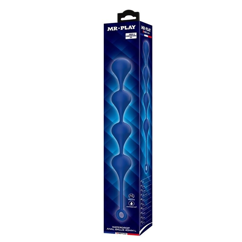 MR PLAY Silicone Anal Beads Size L 42.6 cm - Blue